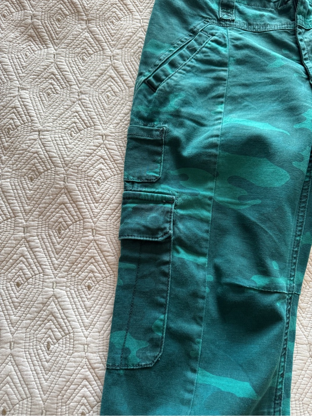 Anthropologie Austin Cargo Trousers Pants Camo Dark Turquoise Size 27 - Picture 10 of 16